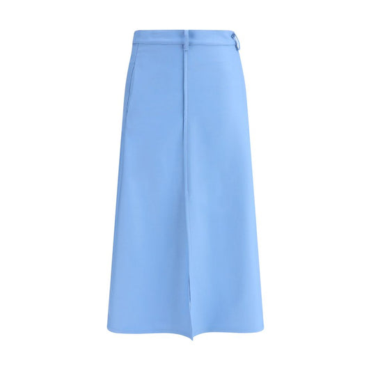 Crida Milano Light Blue Wool Midi Skirt Crida Milano