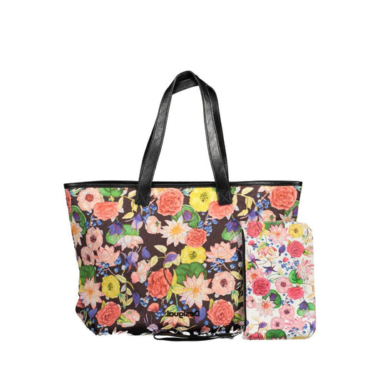 Desigual Black Polyethylene Women Handbag featuring a stylish shoulder handle and multiple pockets for practicality.