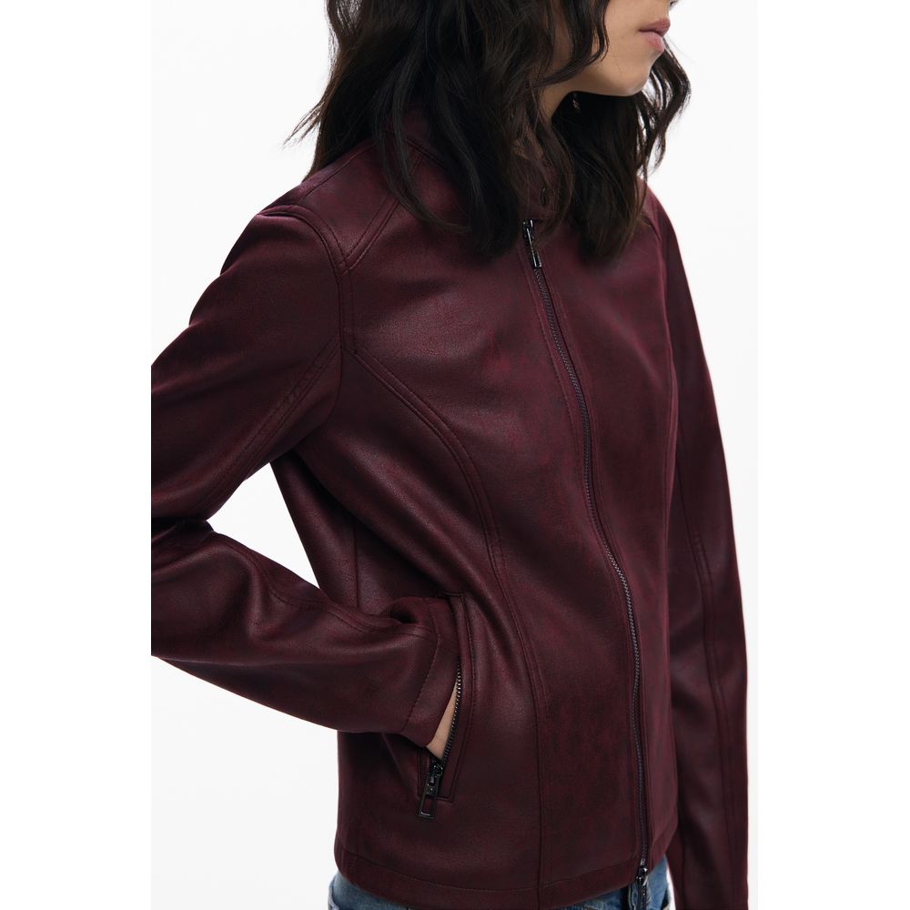 Desigual Red Polyester Women's Jacket 1728,67403481248,Clothing,Desigual,Jackets & Coats - Clothing,Leather Jackets - Jackets & Coats - Clothing,New with tags,Red,Women,XS