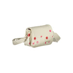 Desigual White Polyethylene Handbag with floral design, removable chain shoulder handle, and contrast details