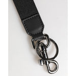 Dolce & Gabbana Black Blue DG Logo Polyester Brass Holder Keychain Keyring close-up view