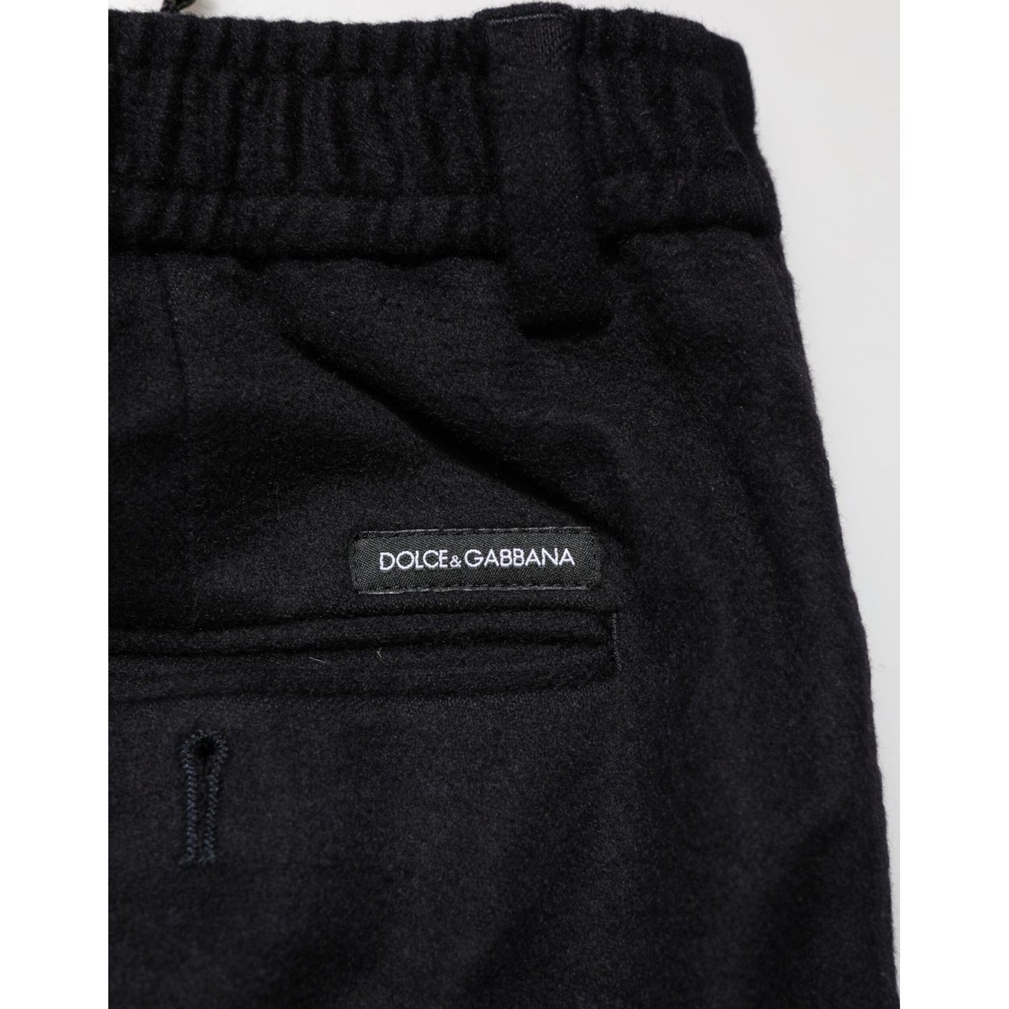 Dolce & Gabbana Black Cashmere Dress Formal Trouser Pants