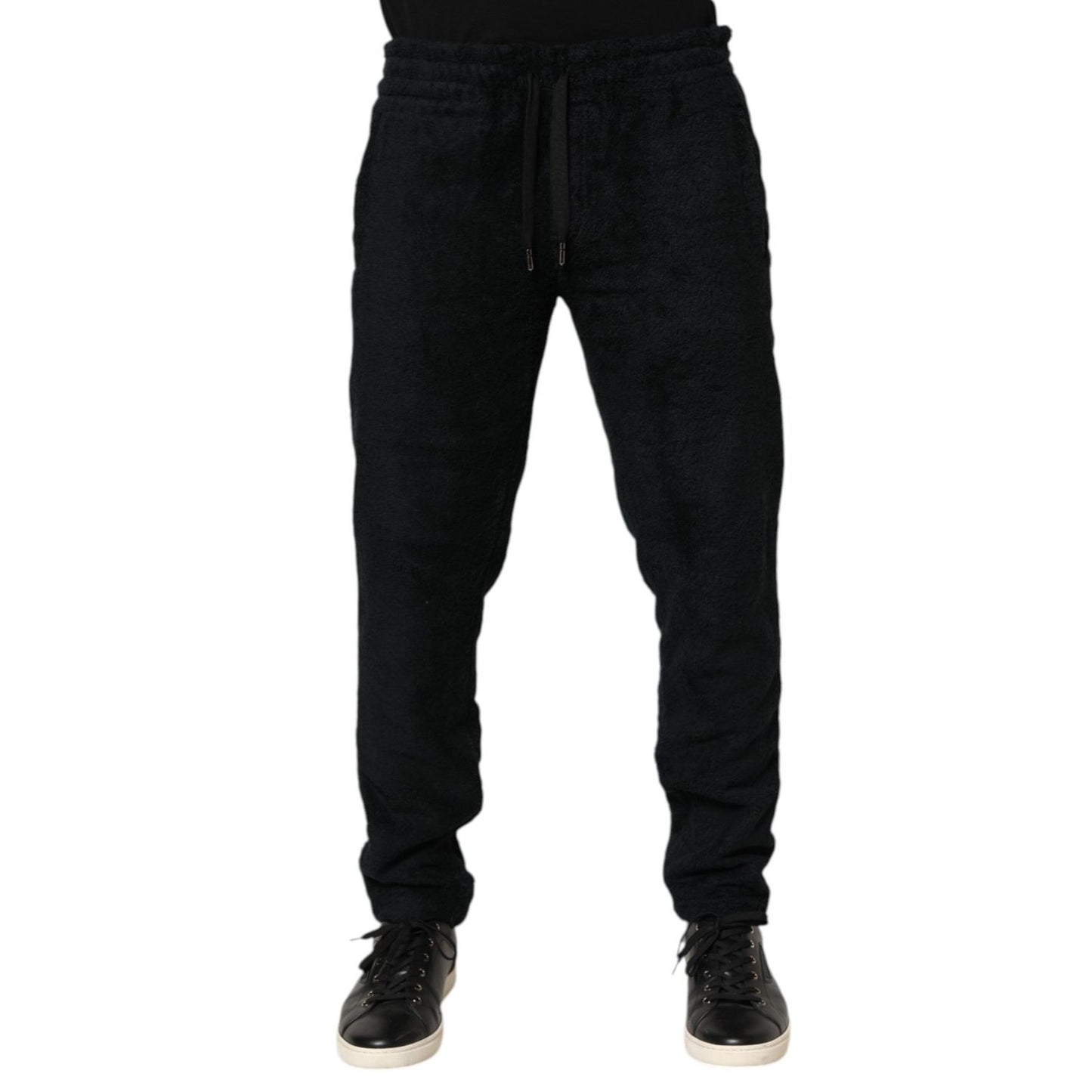 Dolce & Gabbana Black Cotton Logo Men Jogger Sweatpants Pants