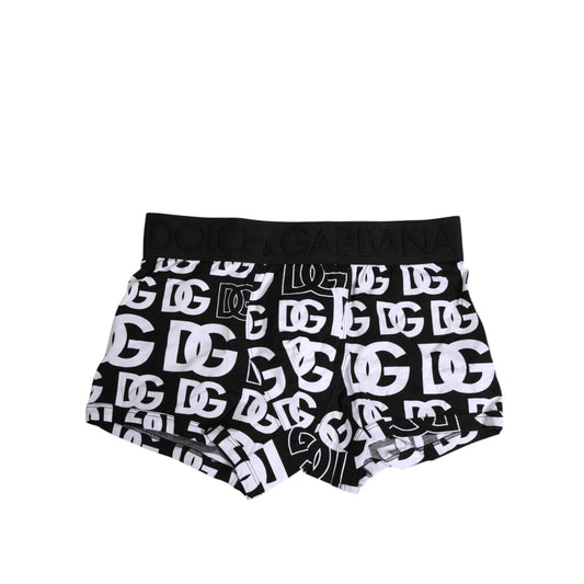 Dolce & Gabbana Black Cotton Logo Regular Men Boxer Underwear