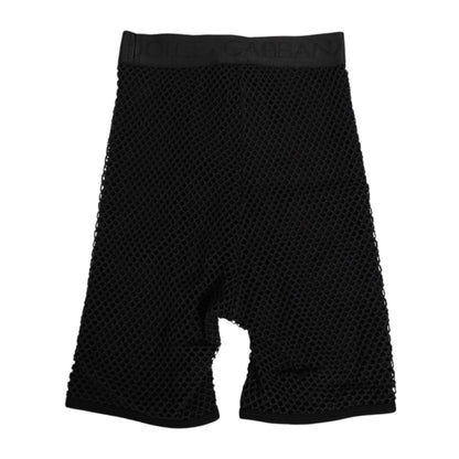 Dolce & Gabbana Black Cotton Logo Shorts Midi Trouser Underwear