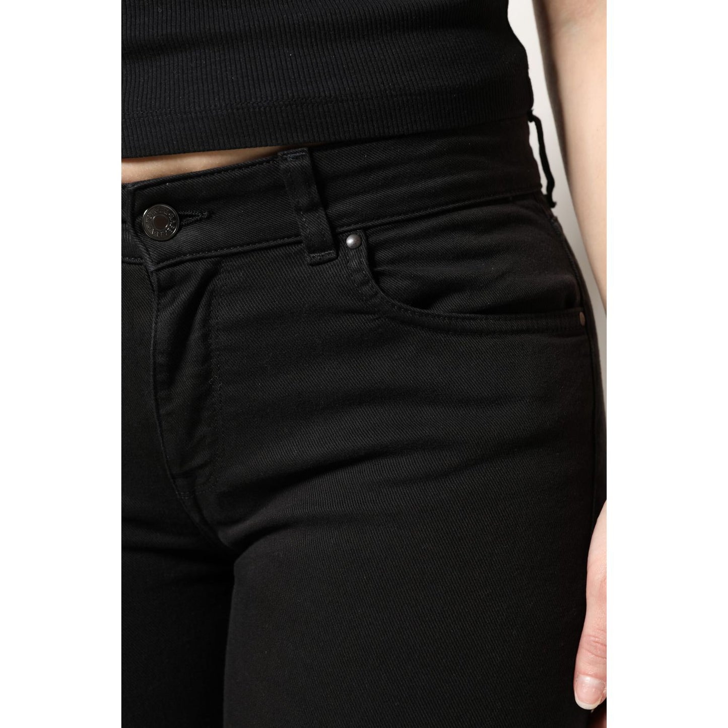 Dolce & Gabbana Black Cotton Mid Waisted Skinny Denim Jeans