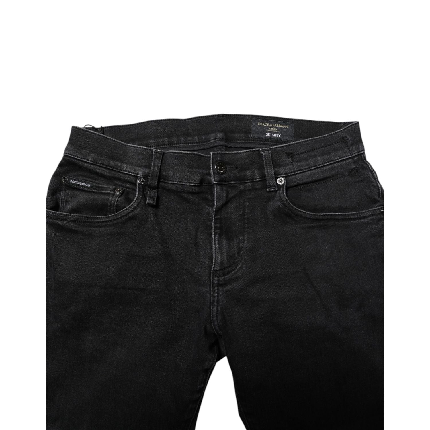 Dolce & Gabbana Black Cotton Skinny Men Denim Jeans