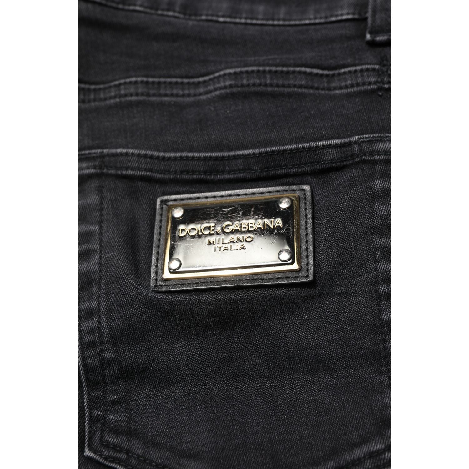 Dolce & Gabbana Black Cotton Skinny Men Denim Jeans