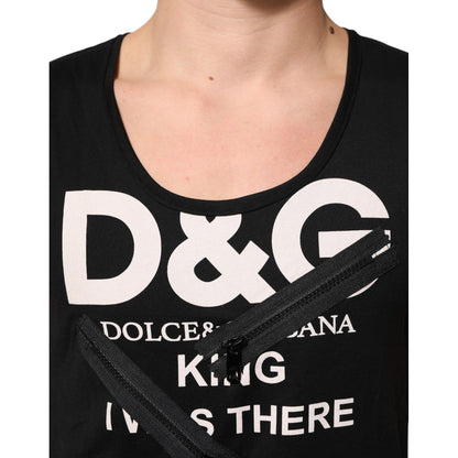 Dolce & Gabbana Black Cotton Sleeveless Tank Top DG Logo Men T-shirt