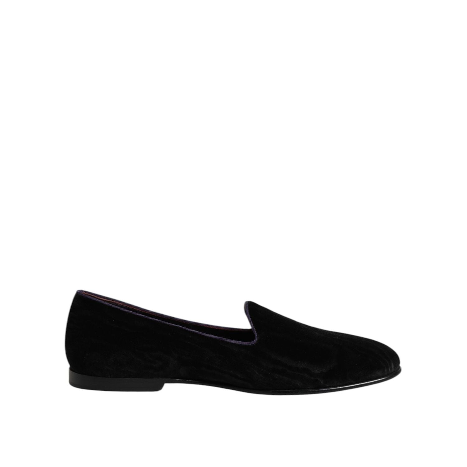 Dolce & Gabbana Black DG Crown Embroidery Loafers Slip On Shoes