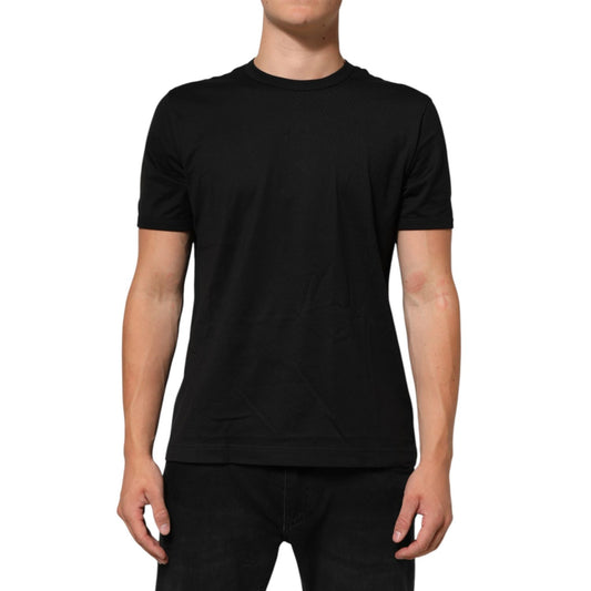 Dolce & Gabbana Black Goodluck 2021 Cotton Crew Neck T-shirt, black crew neck, short sleeves, premium cotton, made in Italy.