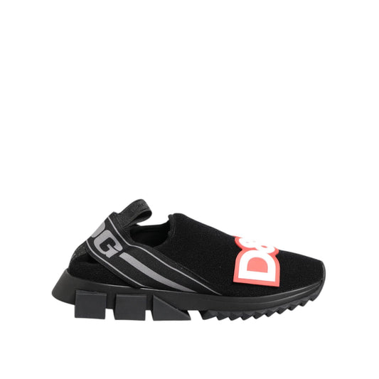 Dolce & Gabbana Black Grey Slip On Sorrento Sneakers Shoes