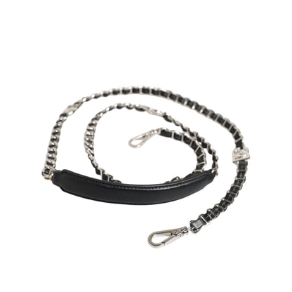 Dolce & Gabbana Black Leather DG Logo Chain Bag Shoulder Strap