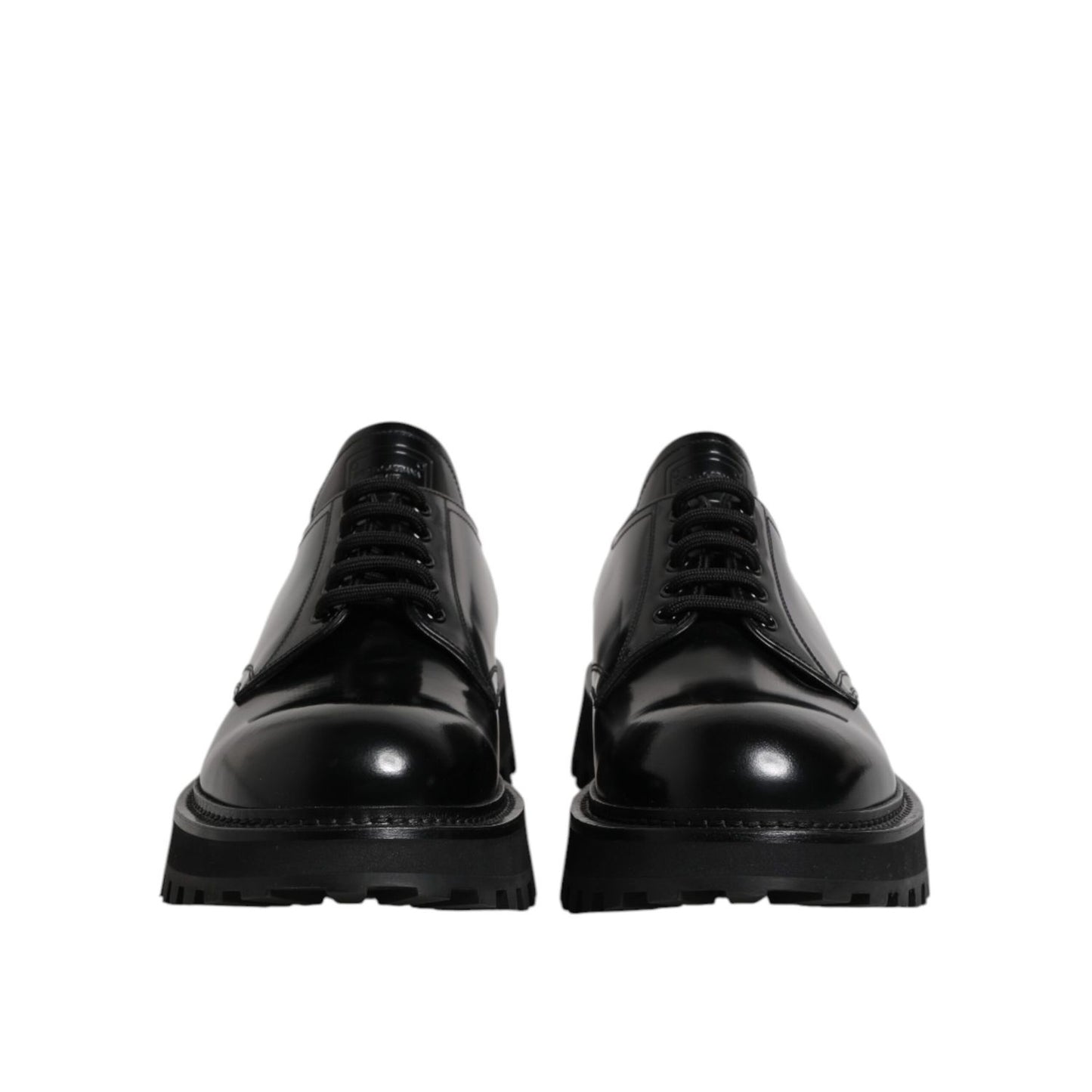 Dolce & Gabbana Black Leather Lace Up Derby Men Dress Shoes