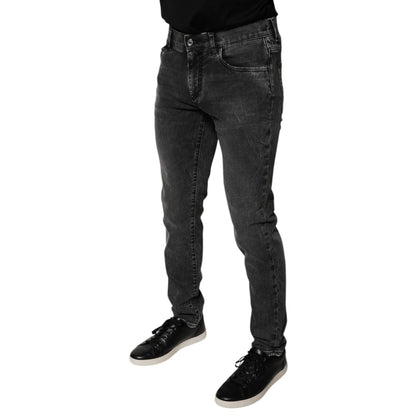 Dolce & Gabbana Black Logo Cotton Stretch Skinny Denim Pants