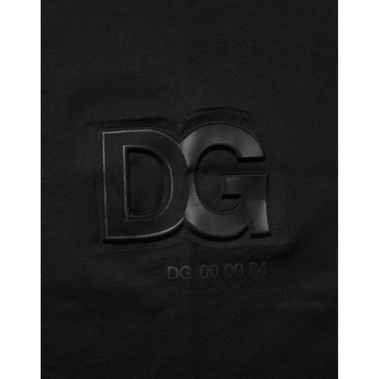 Dolce & Gabbana Black Logo Patch Cotton Men Crew Neck T-shirt