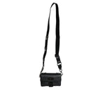 Dolce & Gabbana Black Logo Plaque Leather Buckled Shoulder Crossbody Bag
