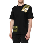 Dolce & Gabbana Black Logo Tape Cotton Men Crew Neck T-shirt