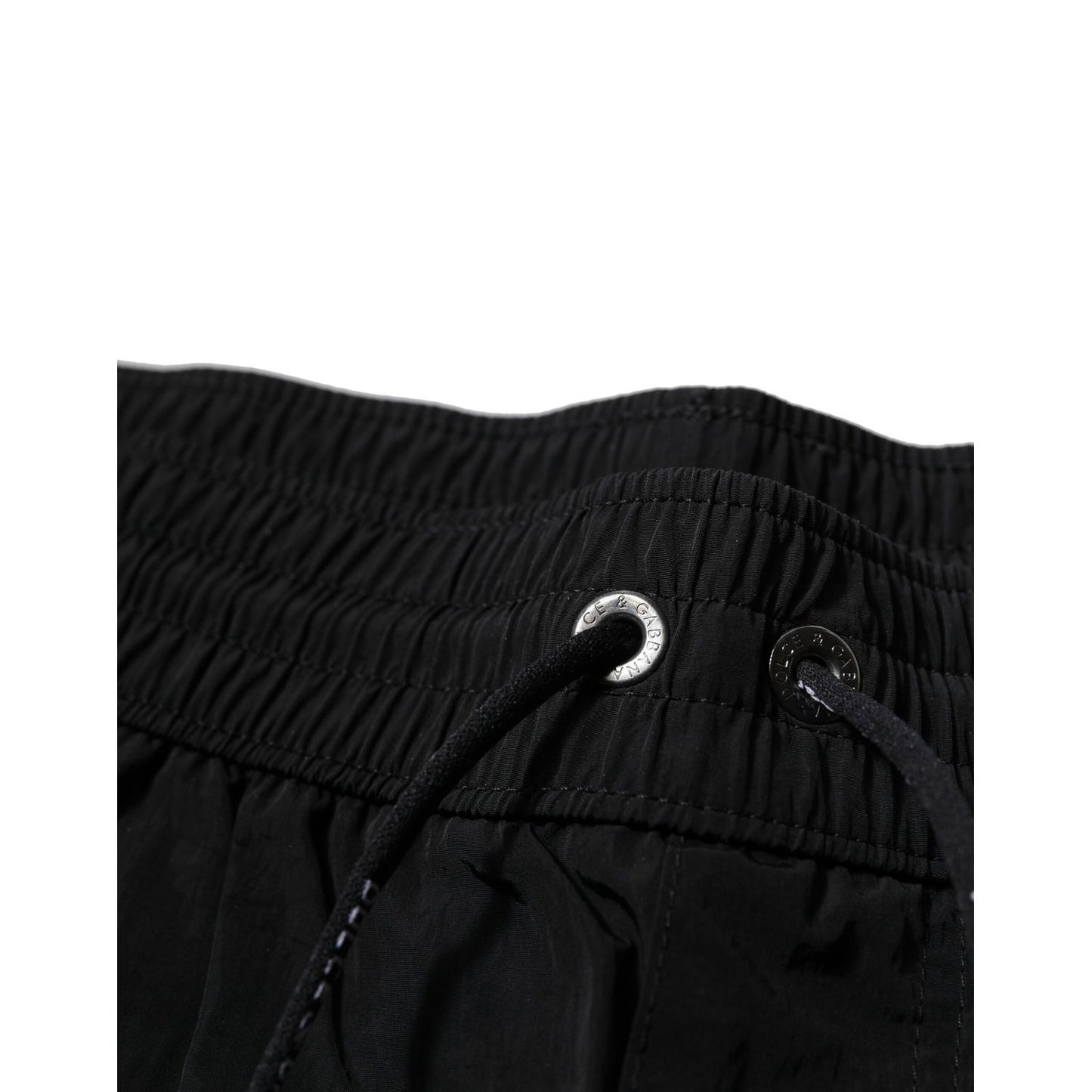 Dolce & Gabbana Black Polyester Beachwear Men Shorts Swimwear