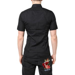Dolce & Gabbana Black Short Sleeves Cotton GOLD Casual Shirt