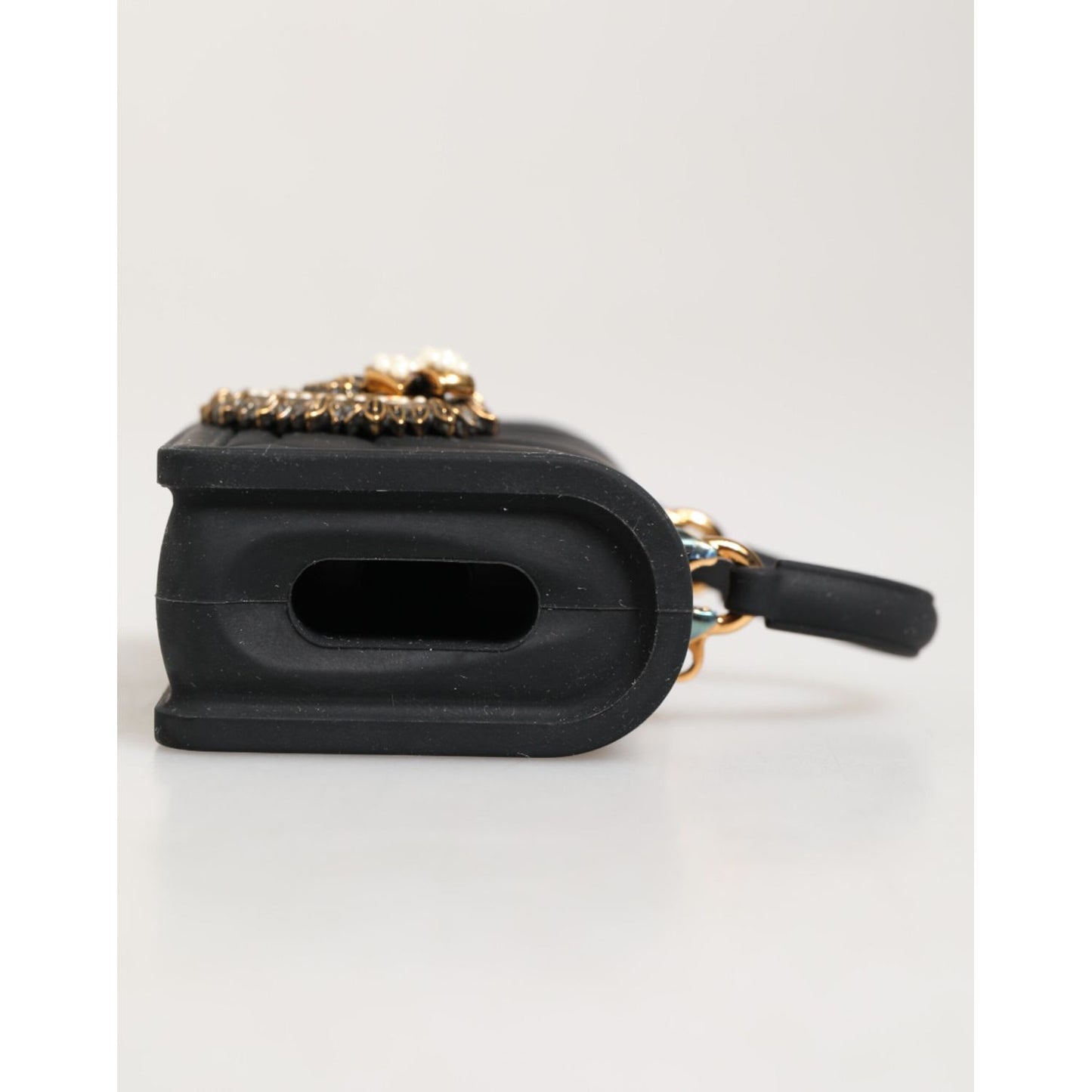 Dolce & Gabbana Black Silicone Devotion Heart Cover Hand Bag Airpod Case