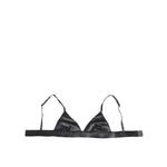 Dolce & Gabbana Black Silk Satin Triangle Soft Cup Underwear, elegant lingerie with soft cups, made from 94% silk, luxurious Italian design.