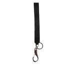 Dolce & Gabbana Black Silver Nylon DG Crown Men's Holder Keychain Keyring with crown logo design and elegant finish.