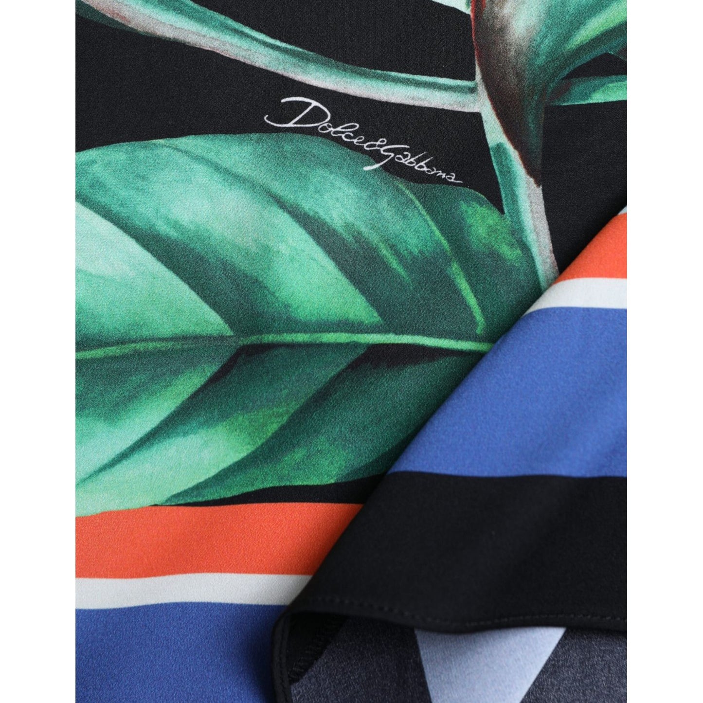 Dolce & Gabbana Black Strelitzia High Waist Wrap Midi Skirt