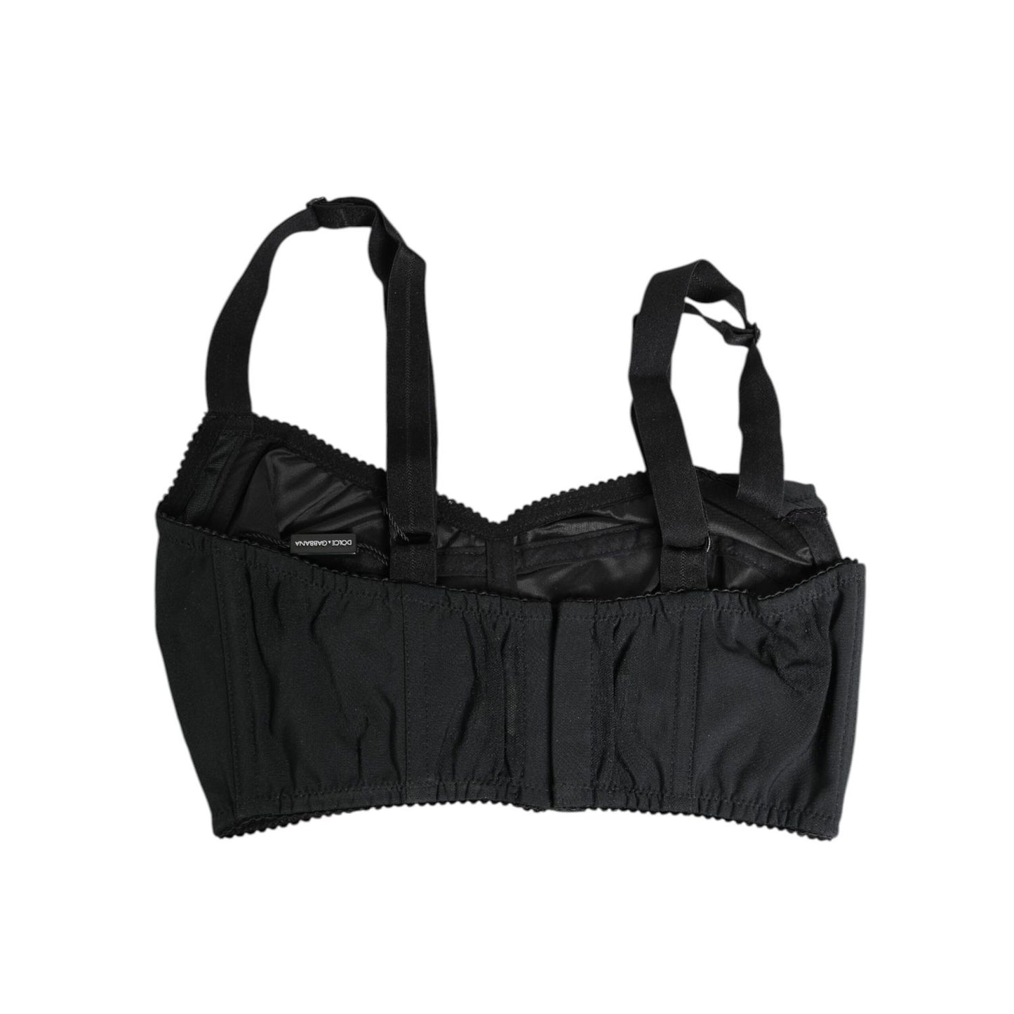 Dolce & Gabbana Black Stretch Nylon Bustier Bra Underwear, sleek modern silhouette, elegant versatile design, 81% Polyamide, 19% Elastane