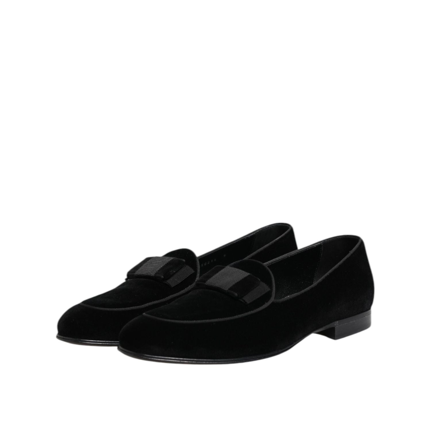 Dolce & Gabbana Black Velvet Loafers Formal Men Dress Shoes