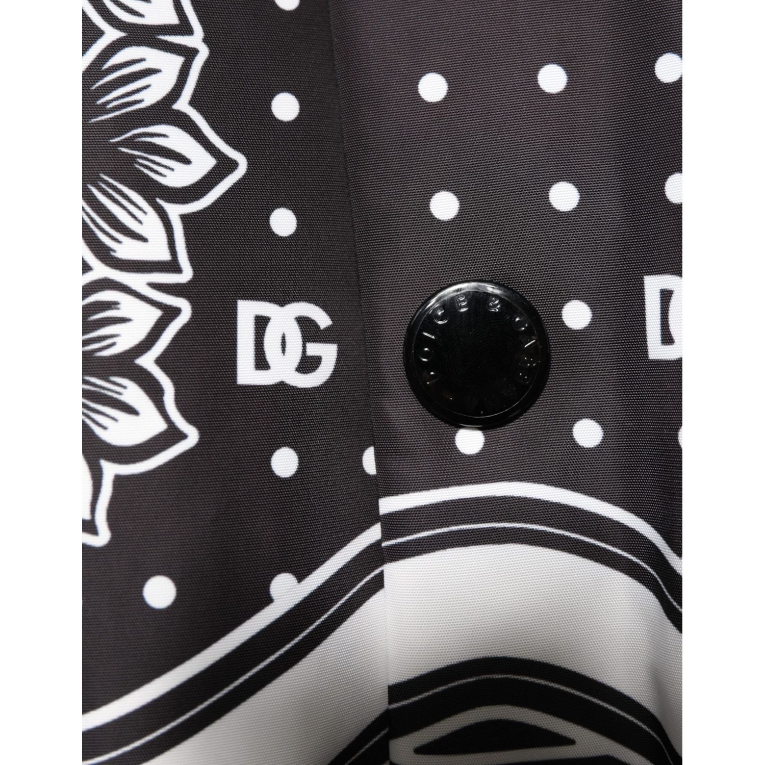 Dolce & Gabbana Black White Bandana Print Bomber Jacket