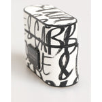 Dolce & Gabbana Black White Leather Monogram Print Logo Holder Airpods Case, stylish luxury accessory with logo details.