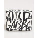 Dolce & Gabbana Black White Leather Monogram Print Logo Holder Airpods Case with iconic monogram design and bold logo details.