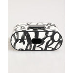 Dolce & Gabbana Black White Leather Monogram Print Logo Holder Airpods Case stylishly crafted for elegant protection.