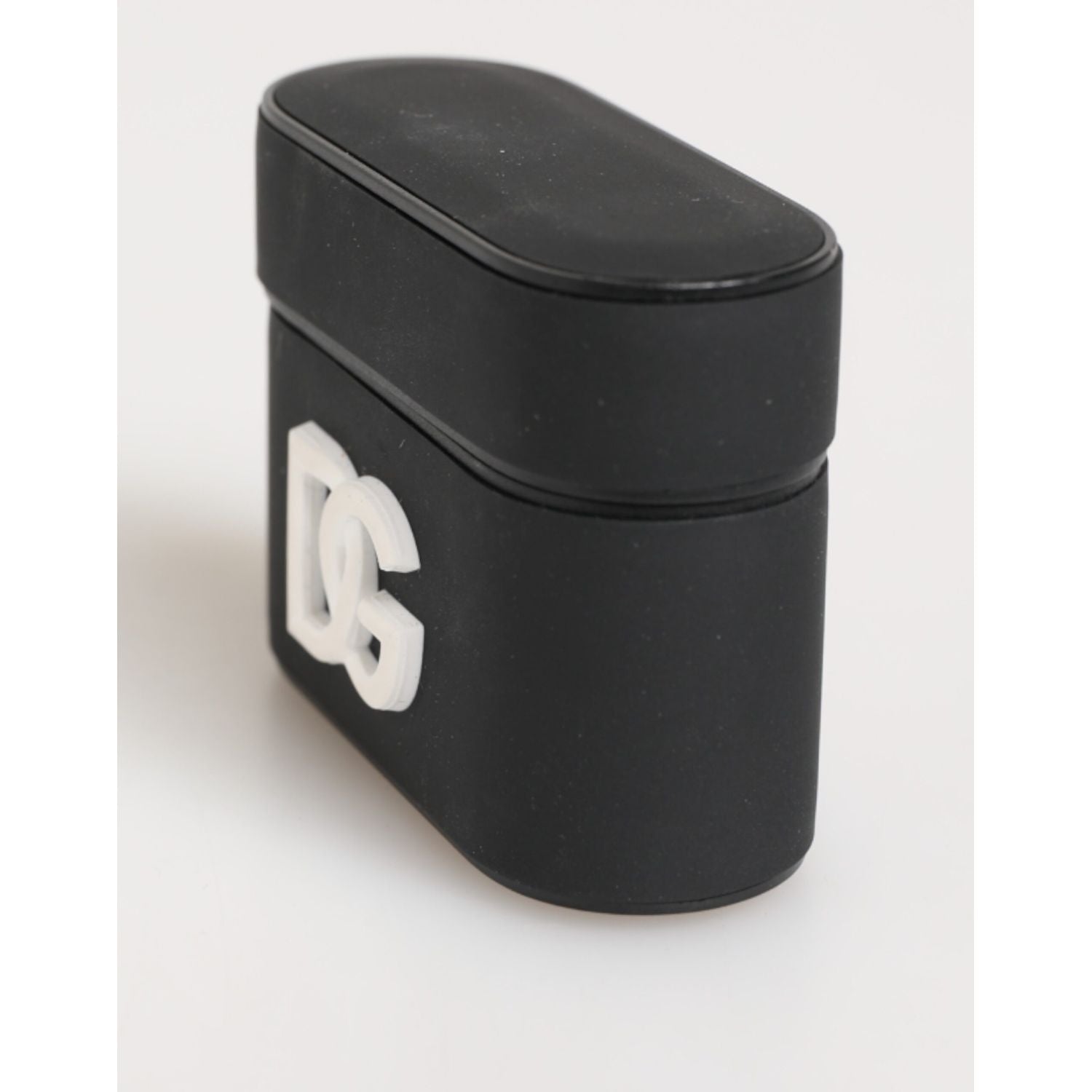 Dolce & Gabbana Black White Rubber Embossed Logo Accessory Airpods Case