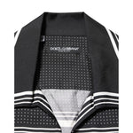 Dolce & Gabbana Black White StripeDot Print Casual Polo Shirt