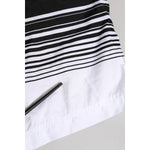 Dolce & Gabbana Black White Striped DG Logo Men Short Swimwear close-up view