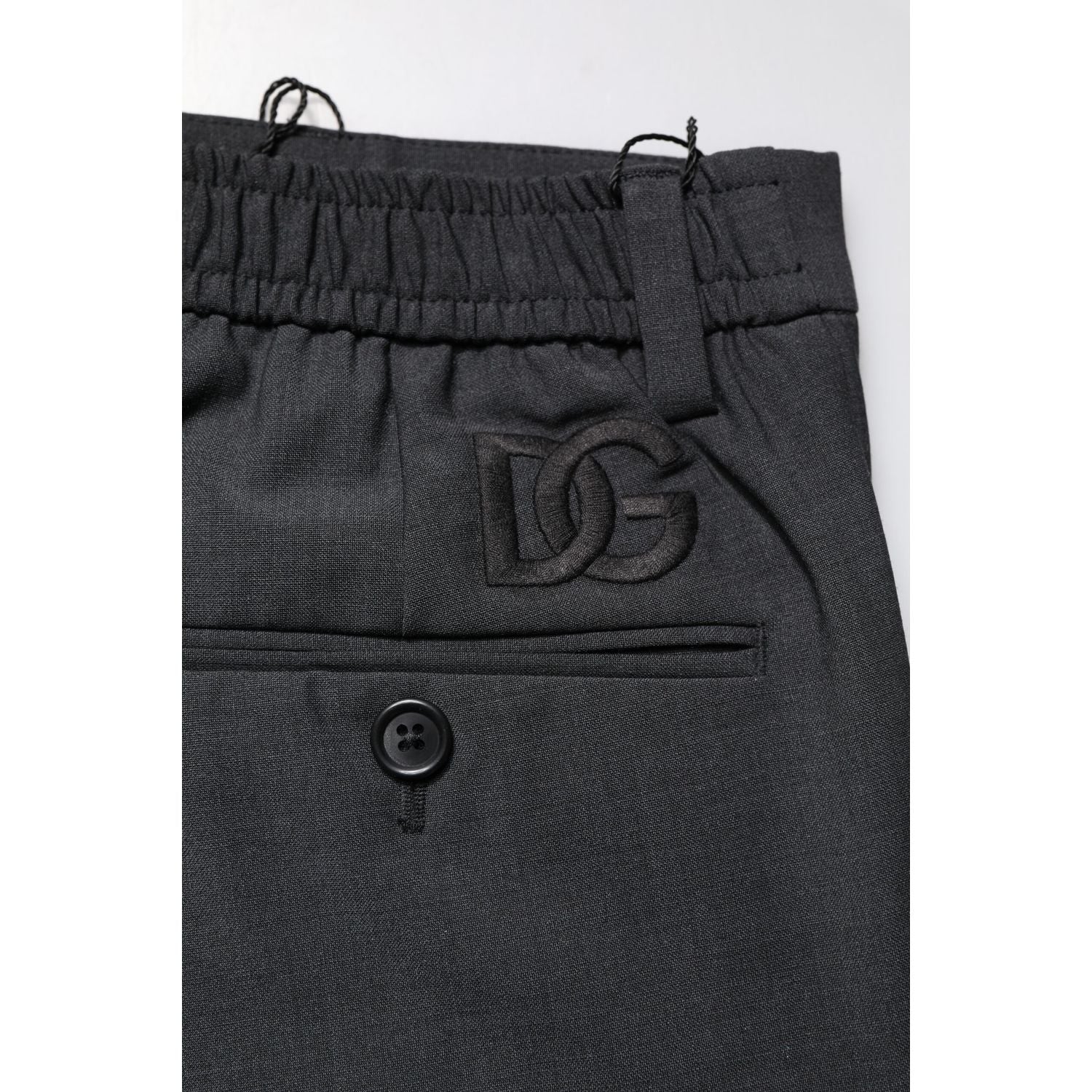 Dolce & Gabbana Black Wool Dress Slim Formal Pants