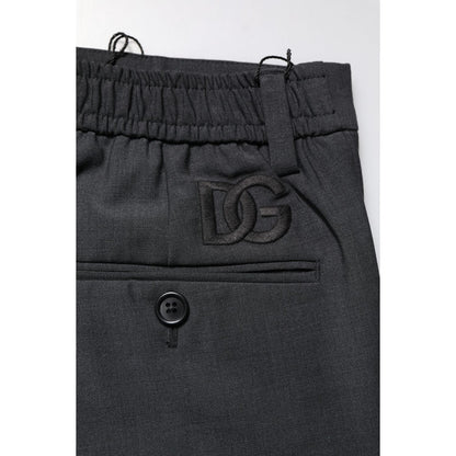 Dolce & Gabbana Black Wool Dress Slim Formal Pants
