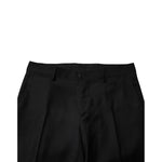 Dolce & Gabbana Black Wool Formal Men Slim Pants with zipper closure and logo details, made in Italy, featuring virgin wool material.