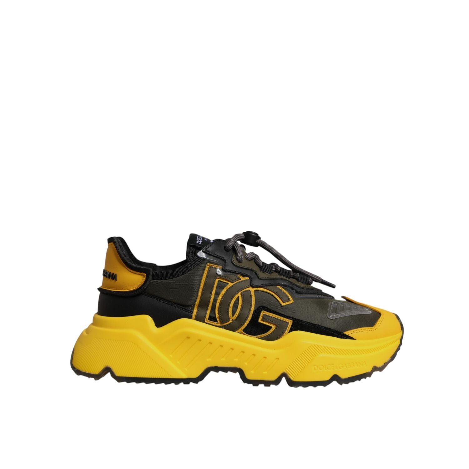 Dolce & Gabbana Black Yellow Daymaster Low Top Sneakers  Shoes