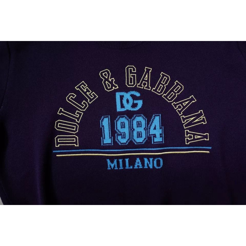 Dolce & Gabbana Blue 1984 Milano CrewNeck Sweatshirt Sweater