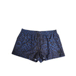 Dolce & Gabbana Blue Leopard Print Polyester Elastic Waistband Swimwear with DG logo plaque on hem, ideal for beach and pool.