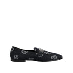 Dolce & Gabbana Blue Logo Cotton Loafers Formal Dress Shoes with leather sole and exclusive logo, made in Italy for men