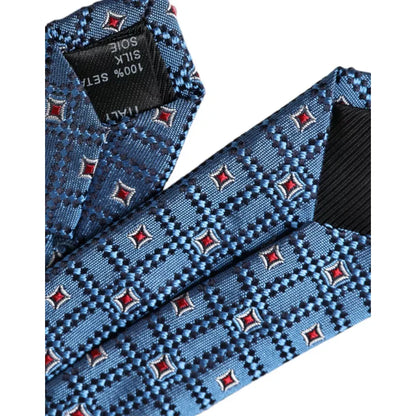 Dolce & Gabbana Blue Patterned 100% Silk Adjustable Men Tie 1728,67345645728,Accessories,Blue,Dolce & Gabbana,Material: 100% Silk,Men,New with tags,Ties - Ties and Formal Accessories - Accessories,Ties and Formal Accessories - Accessories