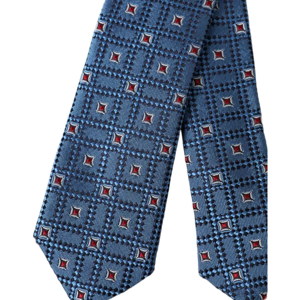 Dolce & Gabbana Blue Patterned 100% Silk Adjustable Men Tie 1728,67345645728,Accessories,Blue,Dolce & Gabbana,Material: 100% Silk,Men,New with tags,Ties - Ties and Formal Accessories - Accessories,Ties and Formal Accessories - Accessories
