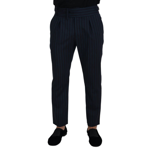 Dolce & Gabbana Blue Striped Men Formal Pants Dolce & Gabbana