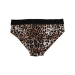 Dolce & Gabbana Brown Cotton Leopard Logo Midi Brief Underwear with comfort stretch and stylish leopard print, made in Italy.