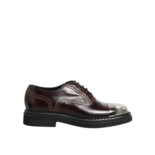 Dolce & Gabbana Brown Leather Lace Up Dress Men Oxford Shoes