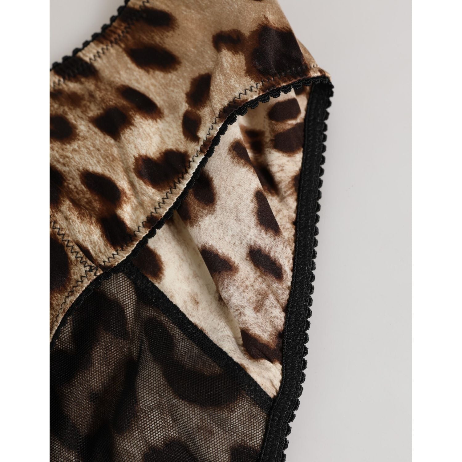 Dolce & Gabbana Brown Leopard Silk Mid Waist Panty Underwear